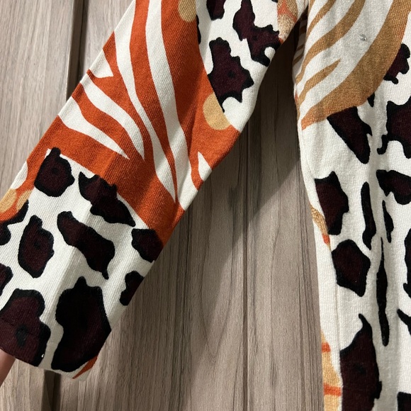 Geometric Animal Print Sweater by ELIZABETH NEW YORK SZ M - Picture 7 of 10